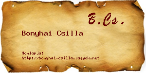 Bonyhai Csilla névjegykártya